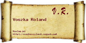 Voszka Roland névjegykártya