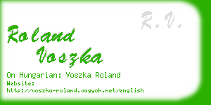 roland voszka business card